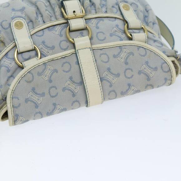 CELINE C Macadam Canvas Shoulder Bag Light Blue - Picture 6 of 13